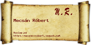 Mecsán Róbert névjegykártya