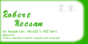 robert mecsan business card